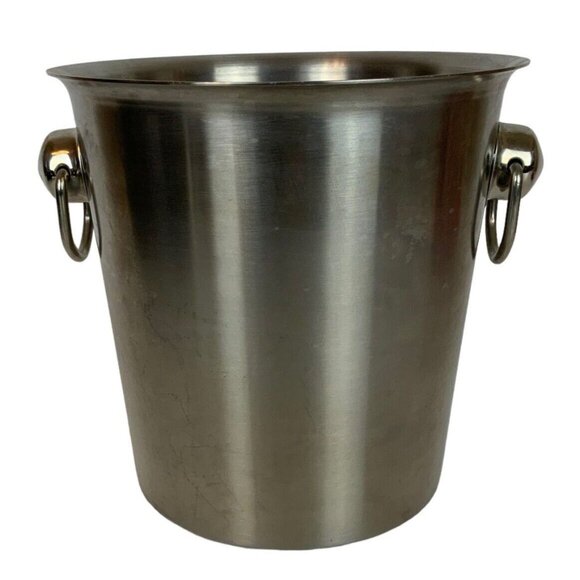 Stainless Steel Wine Champagne Chiller Ice Bucket Side Handles Durable Sleek - Picture 3 of 7